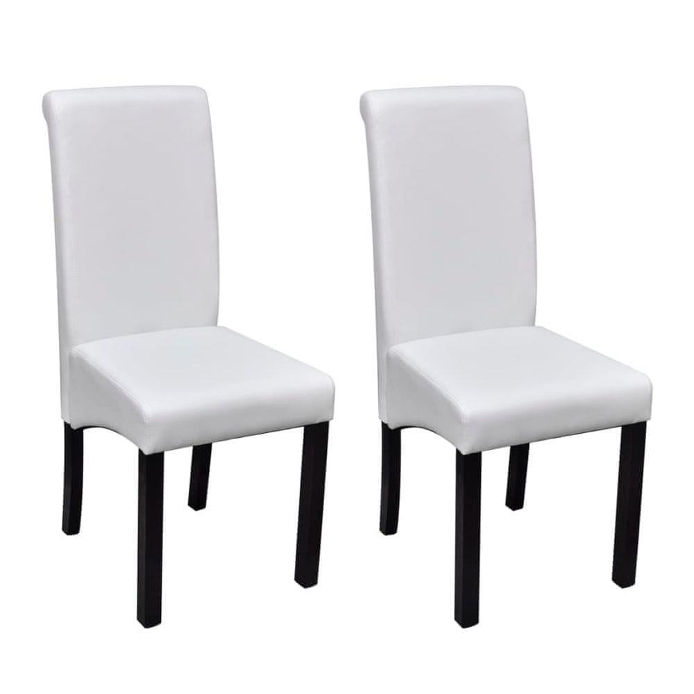 Vidaxl Jedálenské stoličky 2 ks, biele, umelá koža